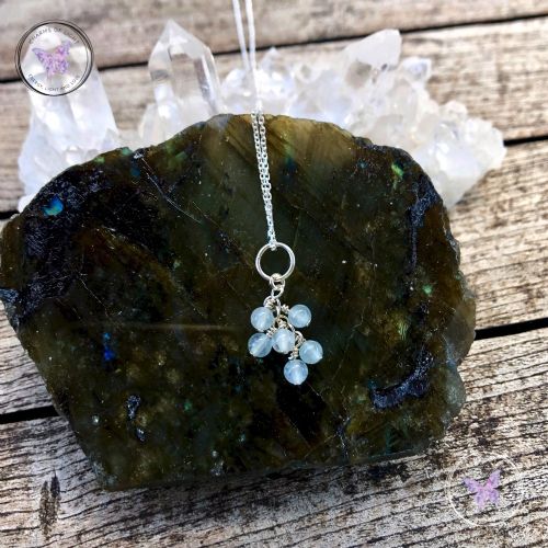 Aquamarine Cluster March Birthstone Necklace